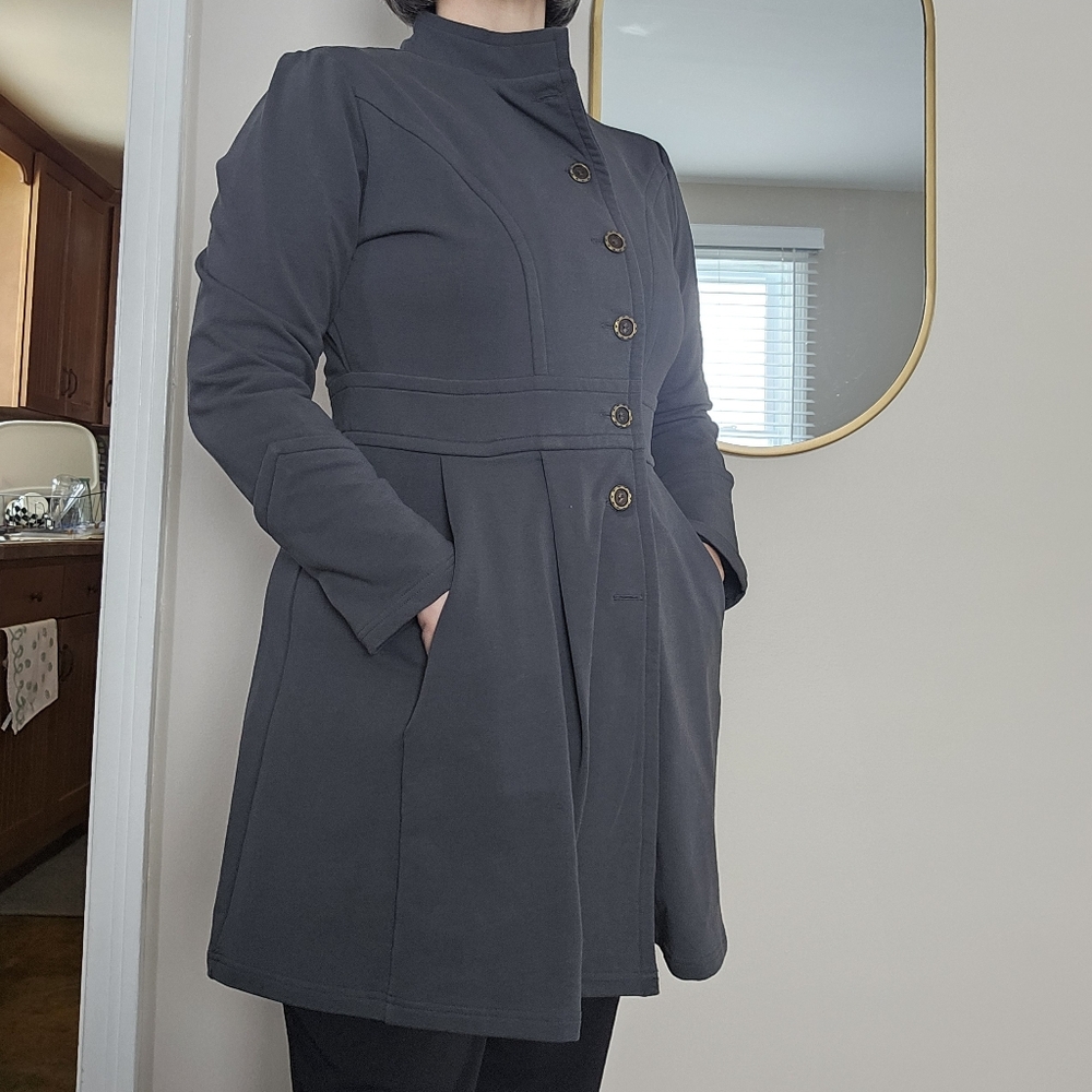 Matilda Jane Onyx Coat Secret Fields Mom Women’s Jacket Grey Military Sz Large - Picture 3 of 8